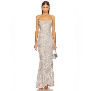 Michael Costello‎ x REVOLVE Marlene Gown in Frost size medium NWT